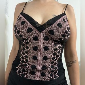 Vintage Y2K  Lace Cami Sleeveless Tank Top Fairycore.
